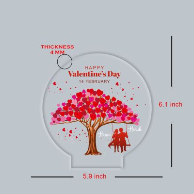 Personalized UV Print couple name led lamp with Warm White light Gift for girlfriend , boyfriend, valentine day